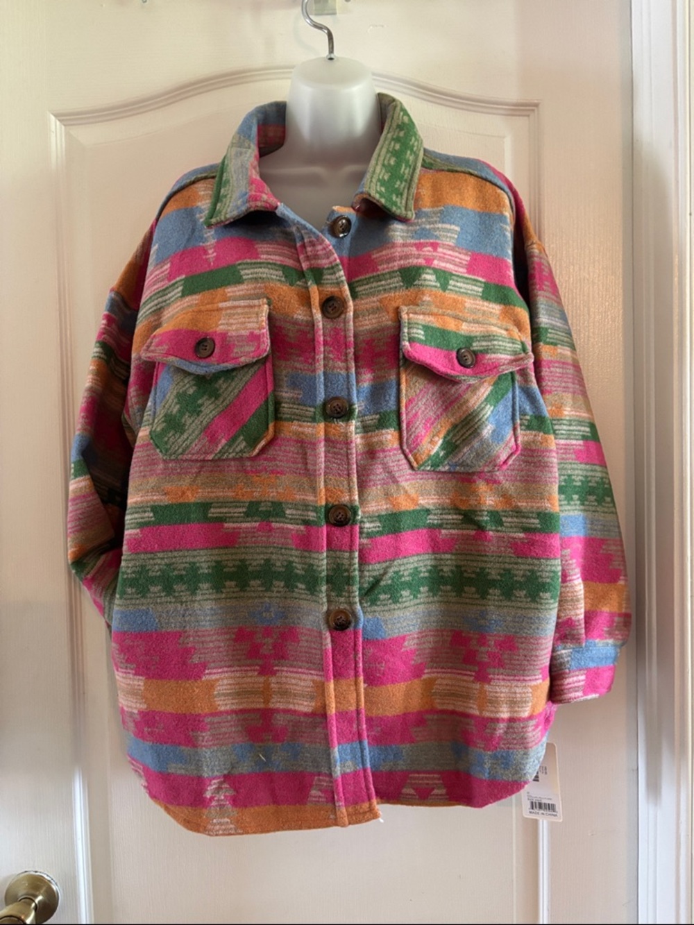 ComfyLuxe Cozy Striped Knit Shacket with pockets XS/S